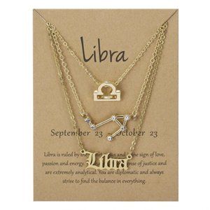 LIBRA Gold Necklace Set NEW